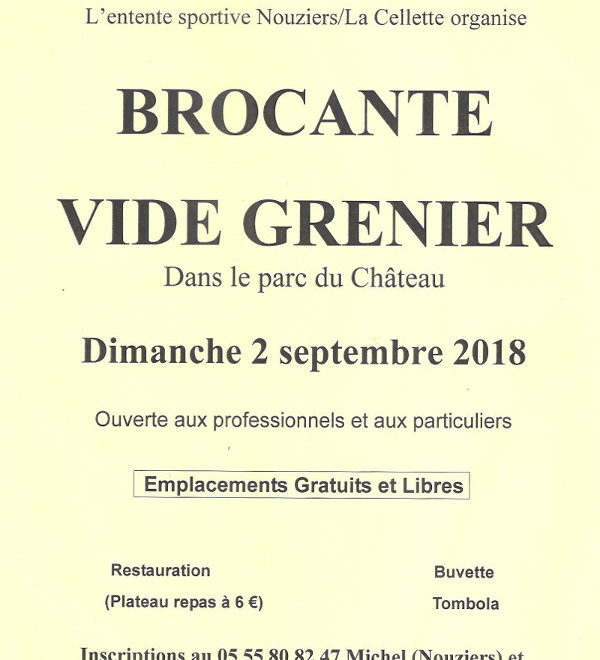 Affiche Brocante Vide Grenier La Cellette