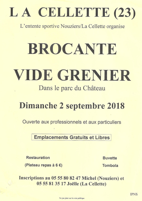 Affiche Brocante Vide Grenier La Cellette