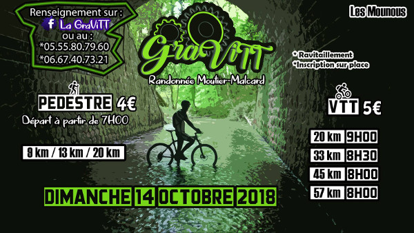 Affiche de la randonnée Pédestre à Moutier-Malcard - Association LaGraViTT