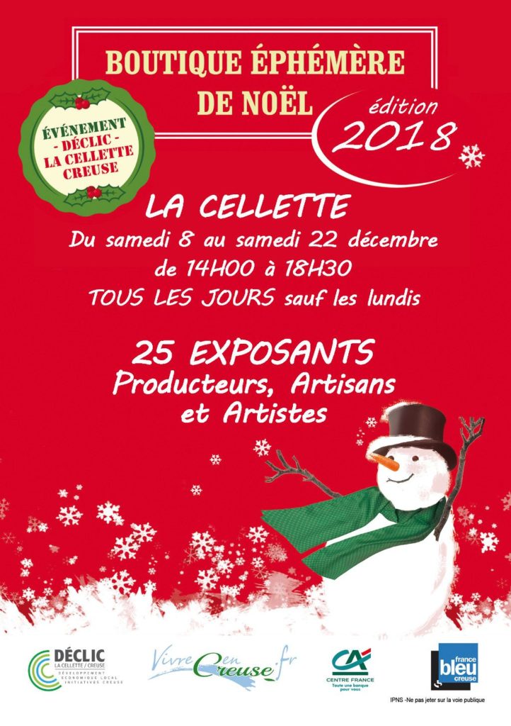 Affiche de la boutique éphémère 2018