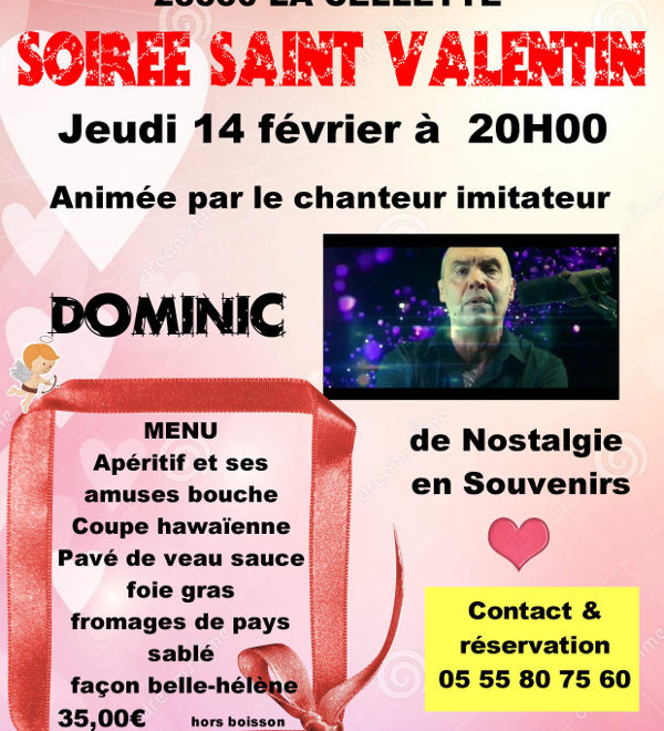 Soirée Saint Valentin à l'auberge de la Tour La Cellette