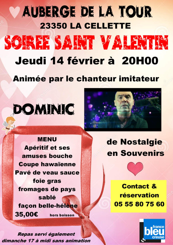 Soirée Saint Valentin à l'auberge de la Tour La Cellette